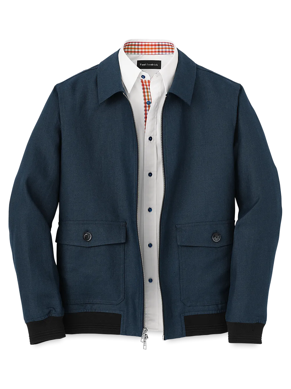 Linen Bomber Jacket - Blue