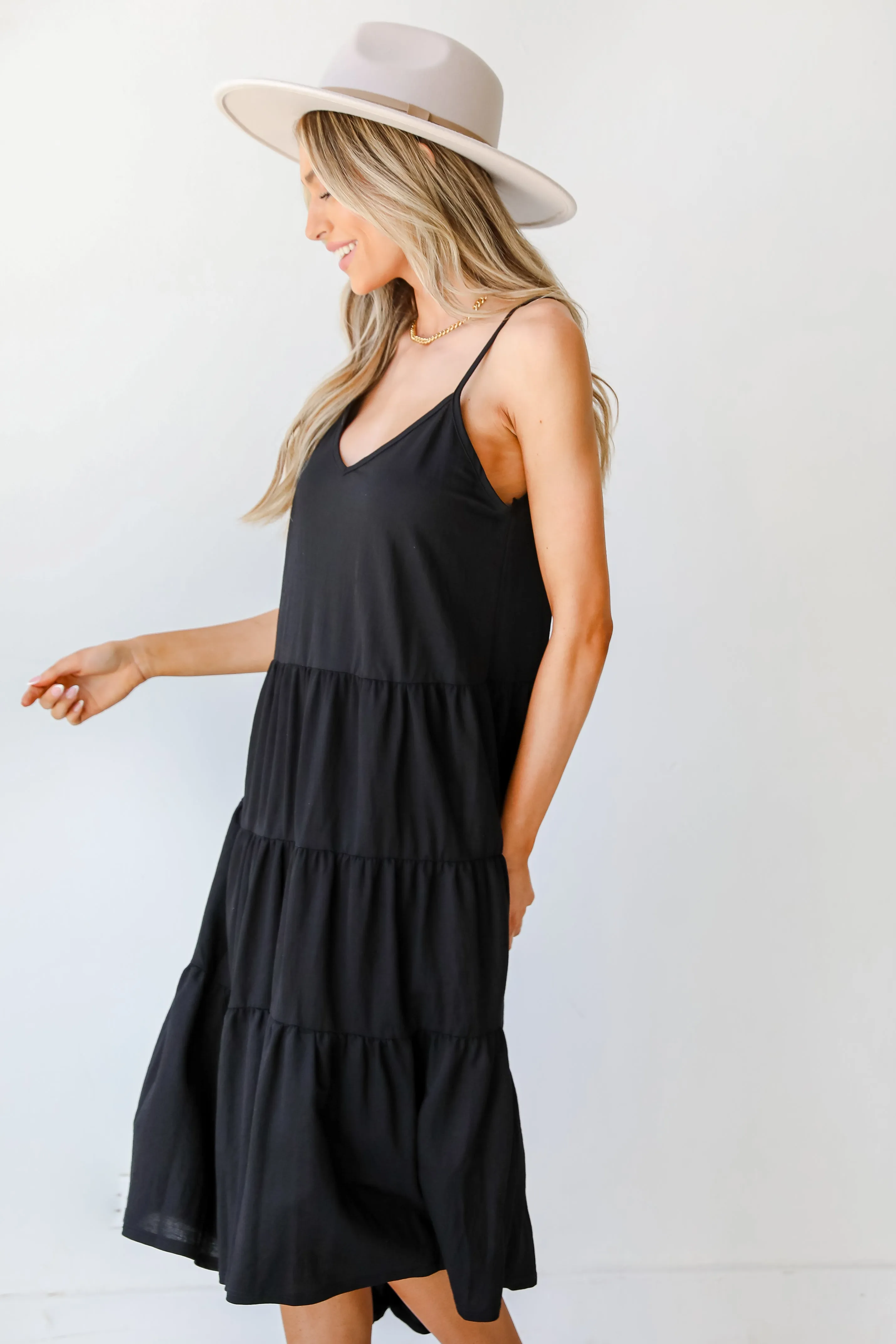 Make A Day Of It Tiered Midi Dress