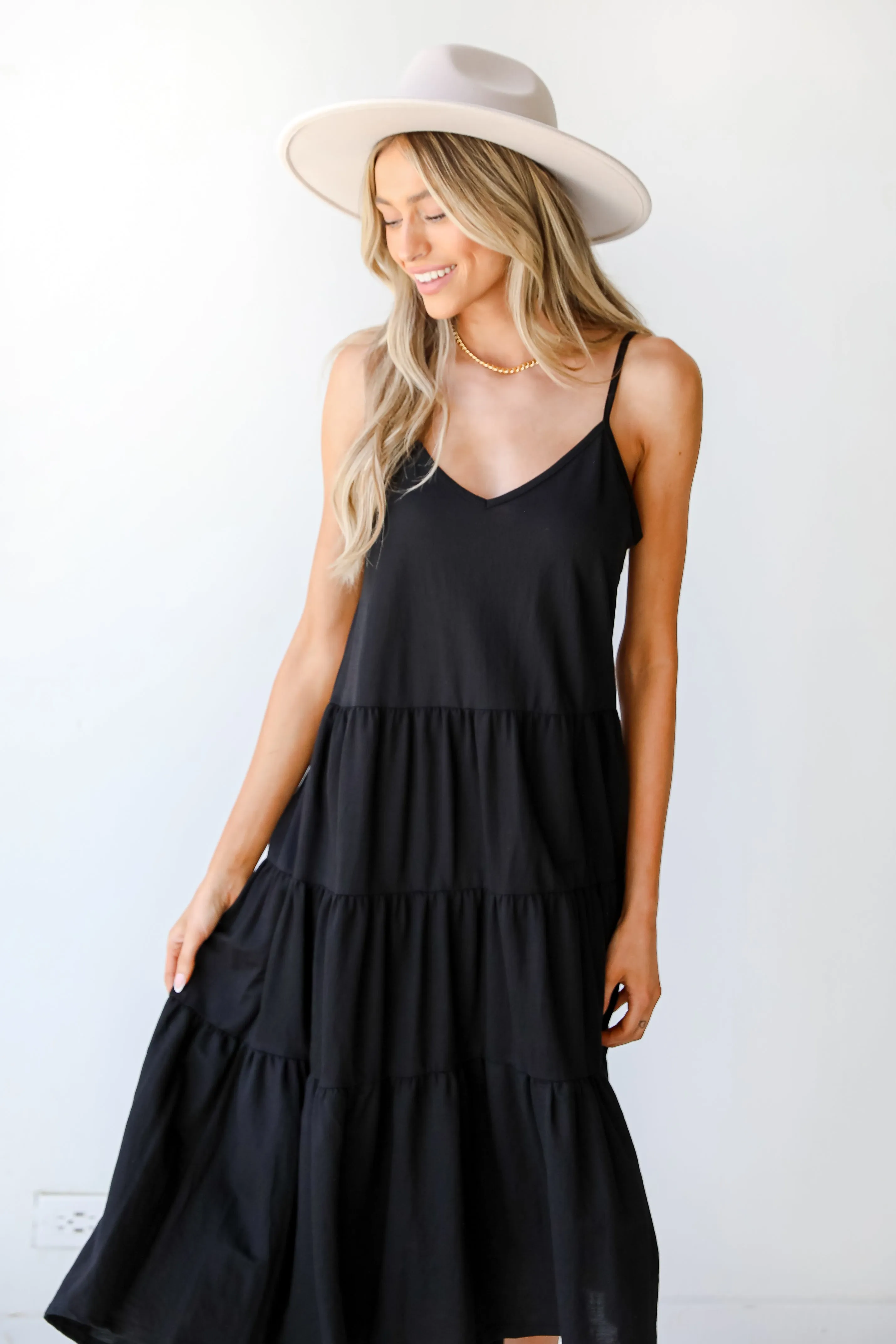 Make A Day Of It Tiered Midi Dress