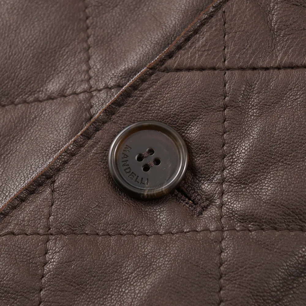 Mandelli Quilted Brown Leather Jacket