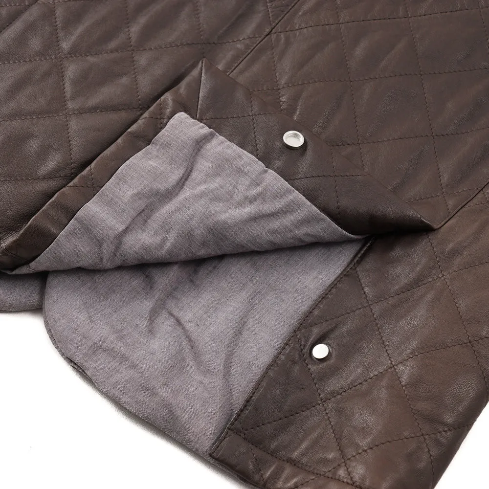 Mandelli Quilted Brown Leather Jacket