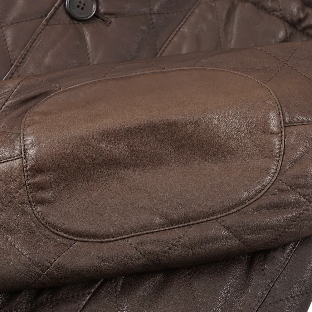 Mandelli Quilted Brown Leather Jacket