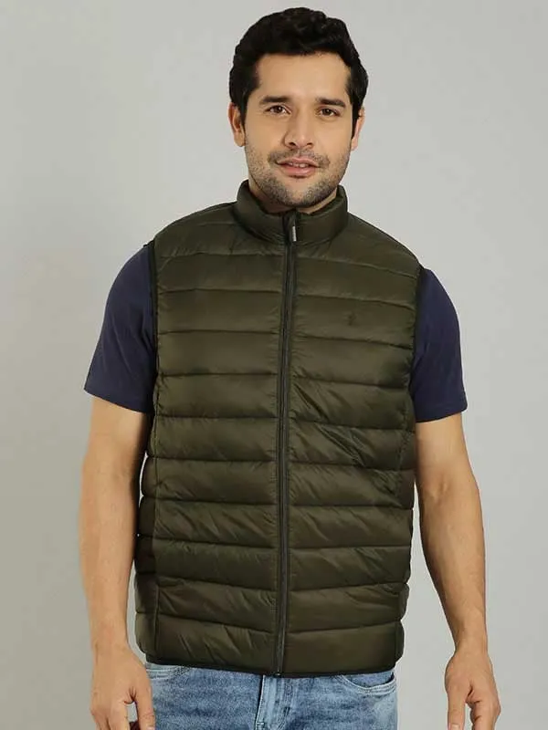 Men Solid Sleeveless Gilet Jacket