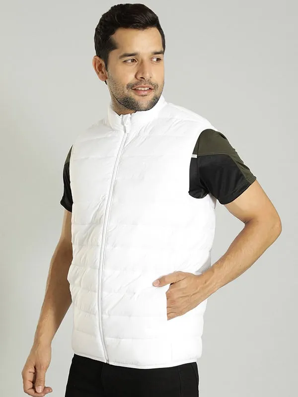 Men Solid Sleeveless Gilet Jacket