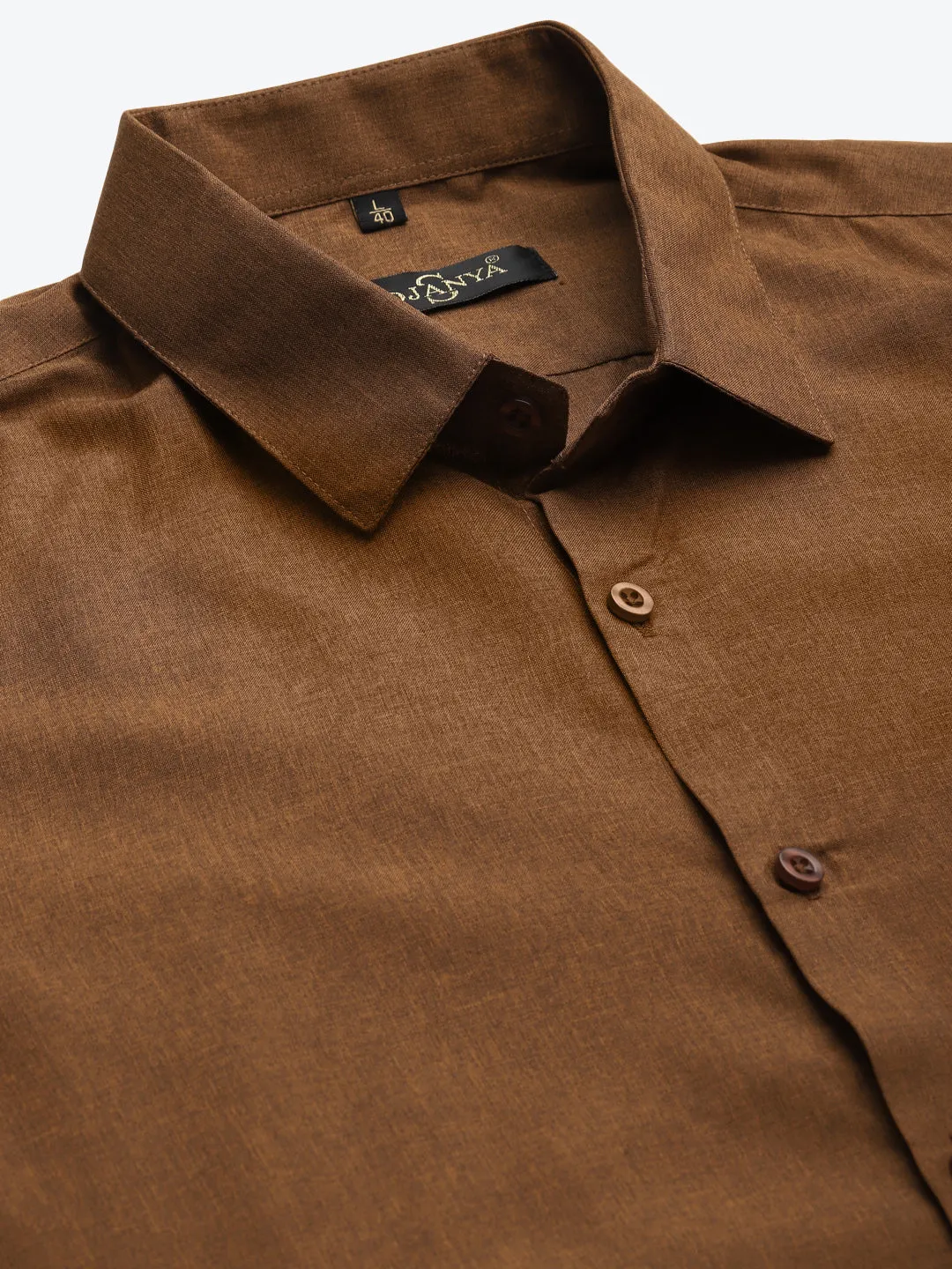 Men's Cotton Copper Formal Classic Shirt - Sojanya