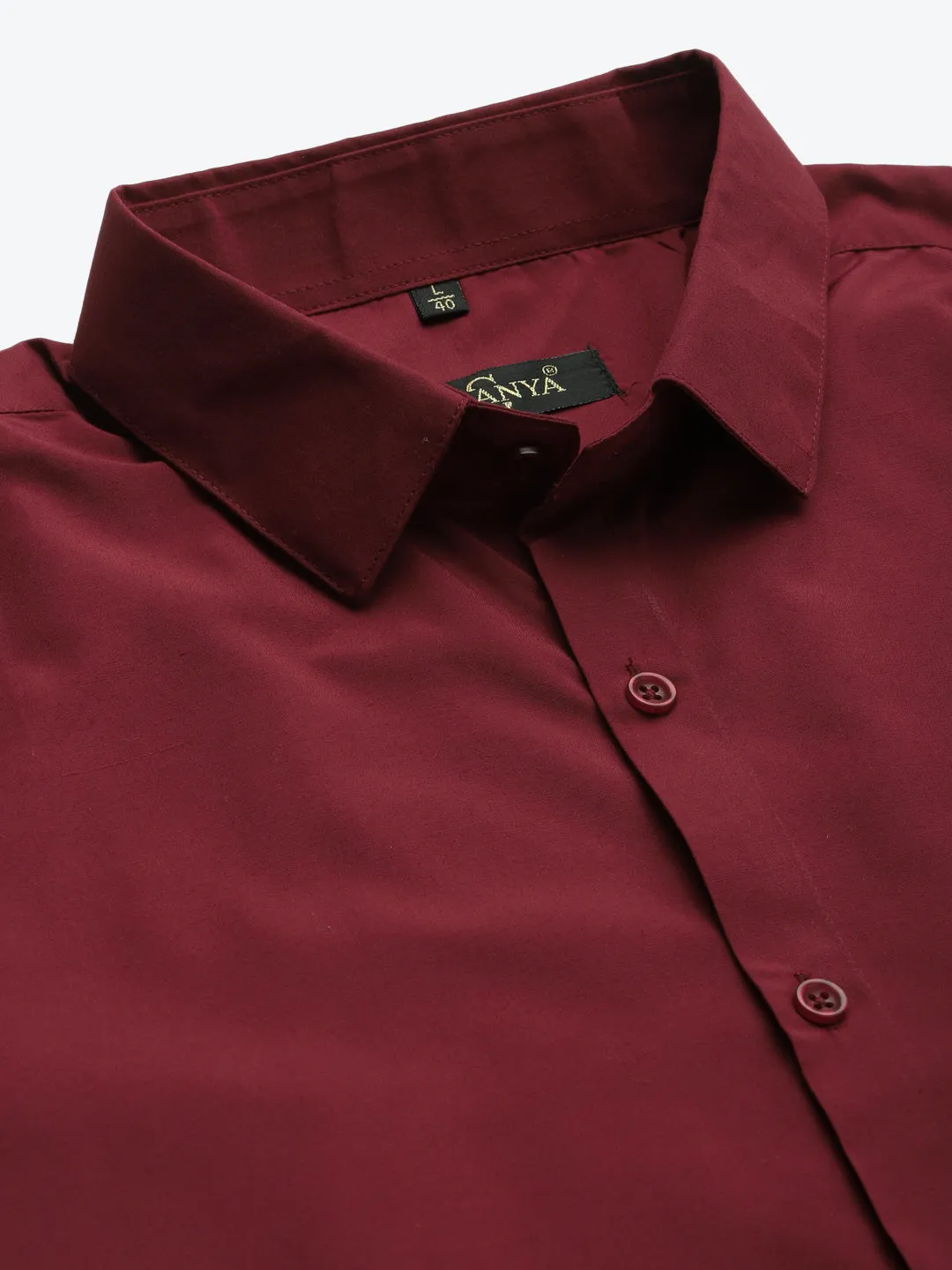 Men's Cotton Maroon Half sleeves Casual Shirt