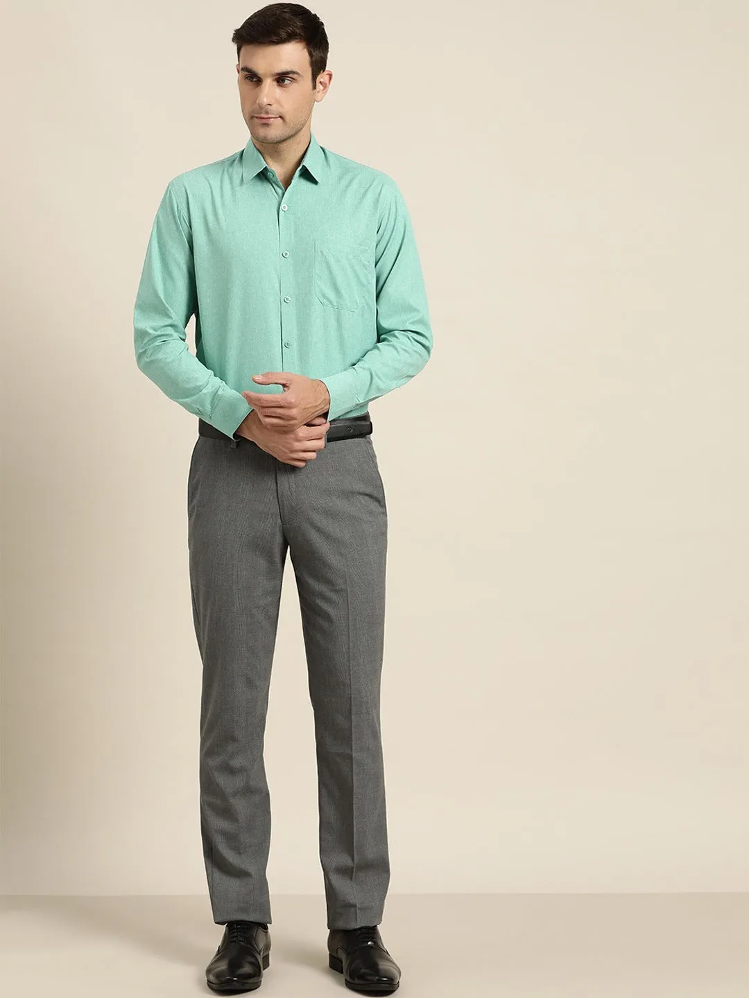 Men's Cotton Sea Green Casual Shirt