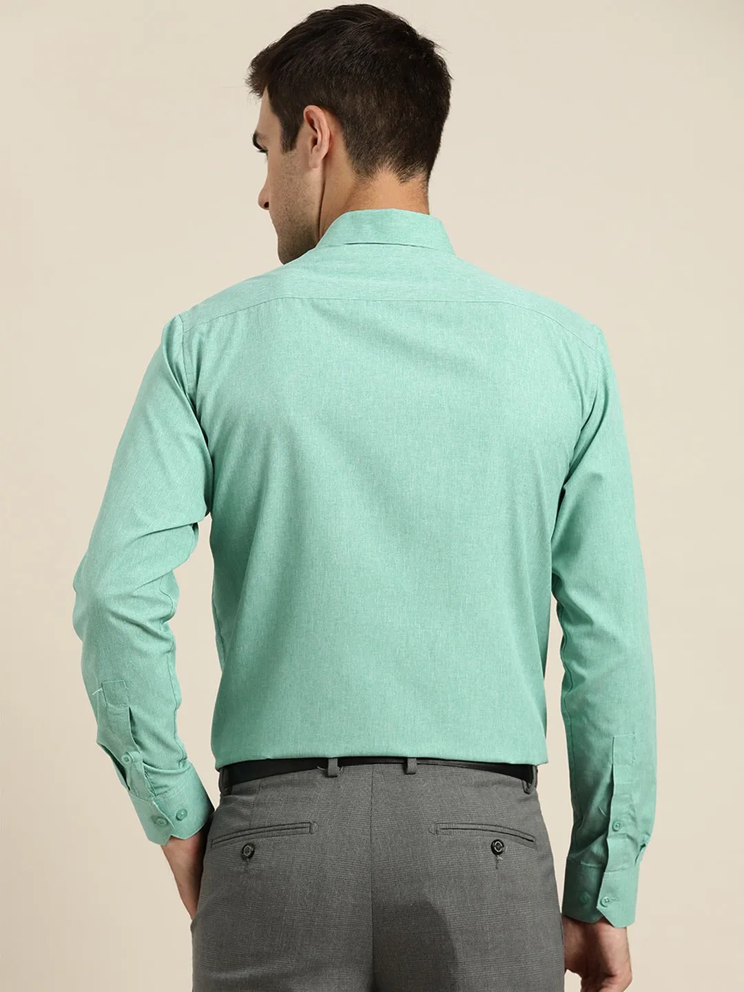 Men's Cotton Sea Green Casual Shirt