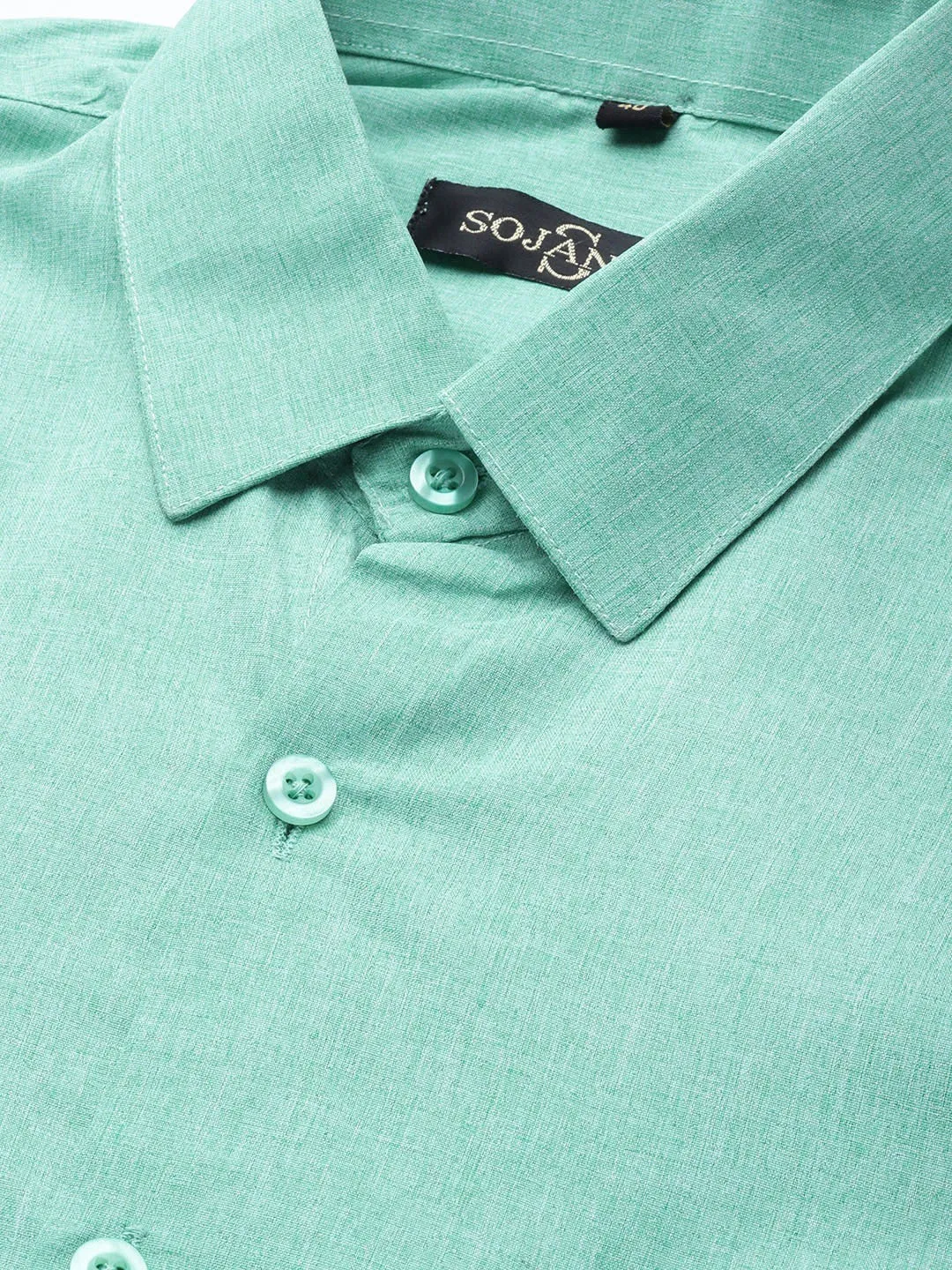 Men's Cotton Sea Green Formal Classic Shirt - Sojanya