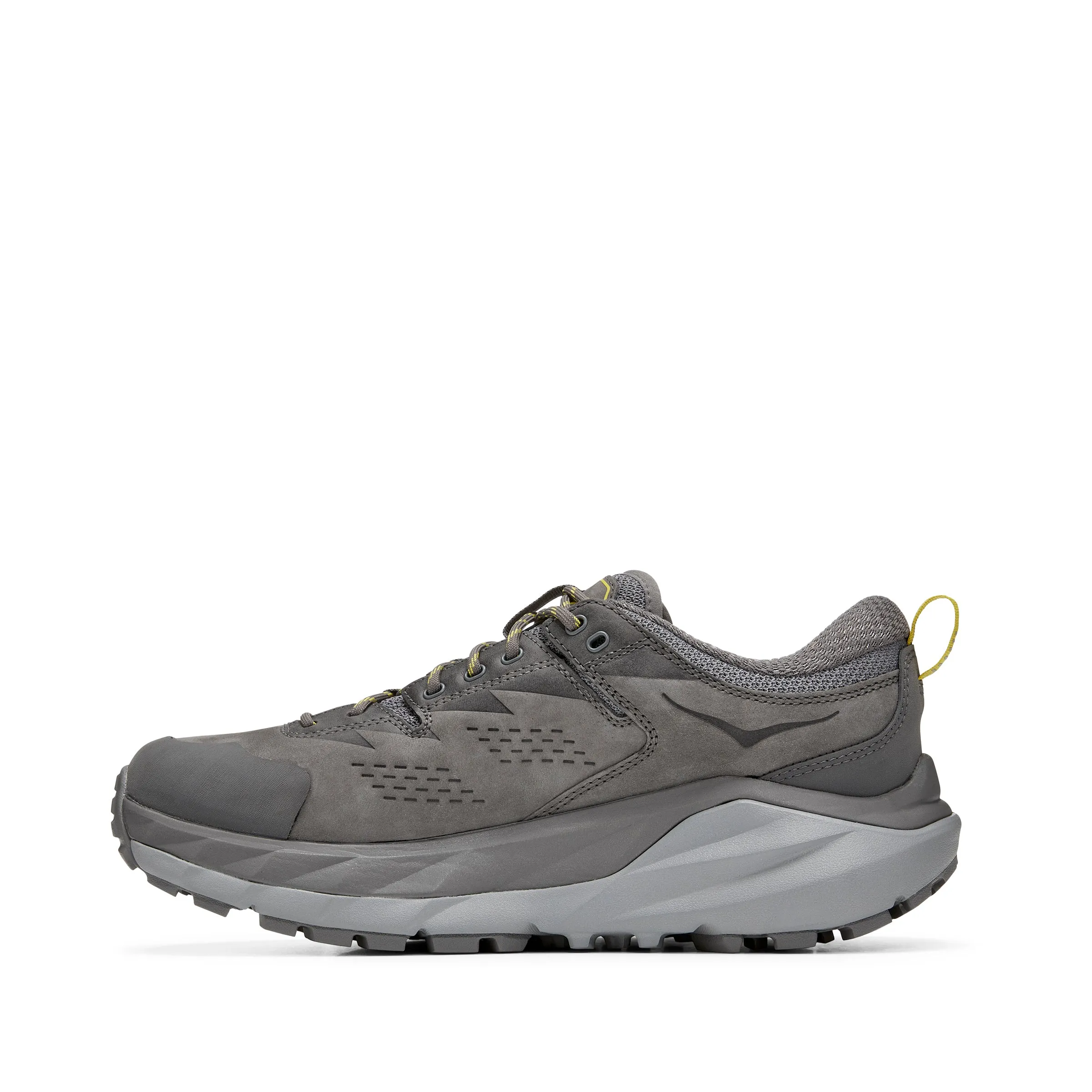 Men's Hoka One One Kaha Low GTX Color: Charcoal Grey/Green Sheen