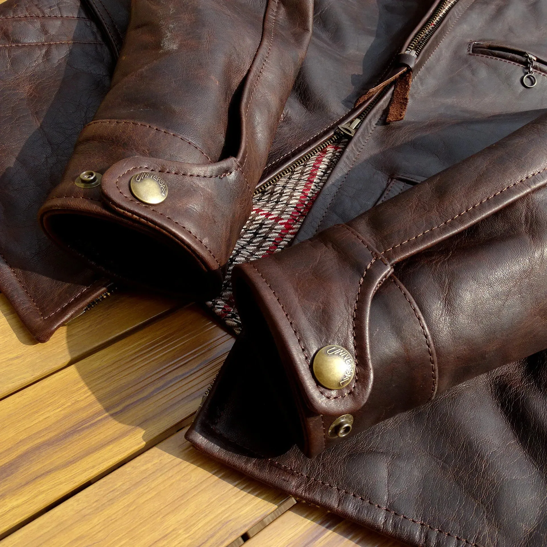 Men's Leather Jacket Sboy Style Horsehide Vintage Outwear