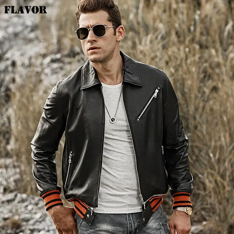 Men's Slim Fit Biker Leather Jacket