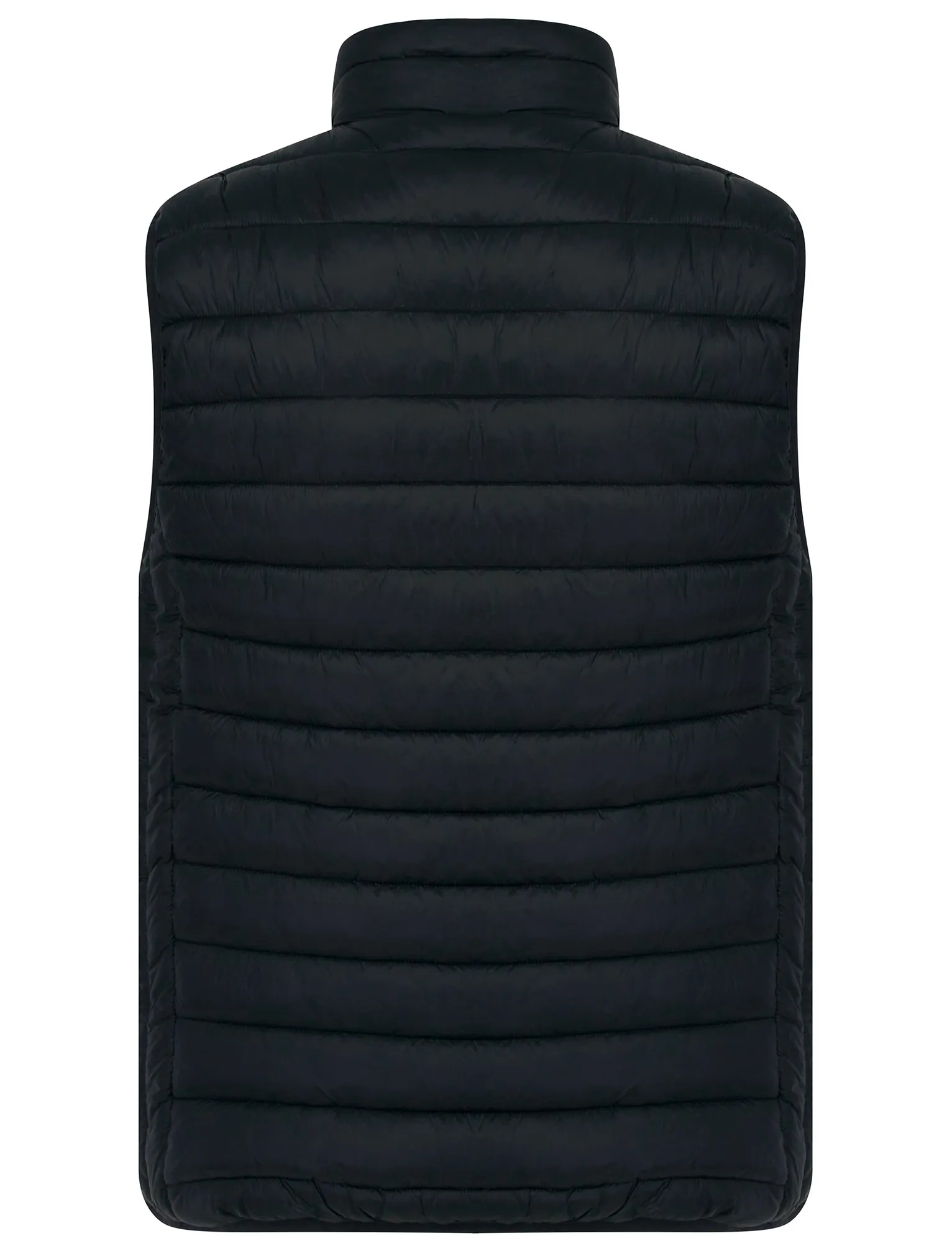 Mentari Quilted Puffer Gilet with Fleece Lined Collar in Jet Black / Burgundy - Tokyo Laundry