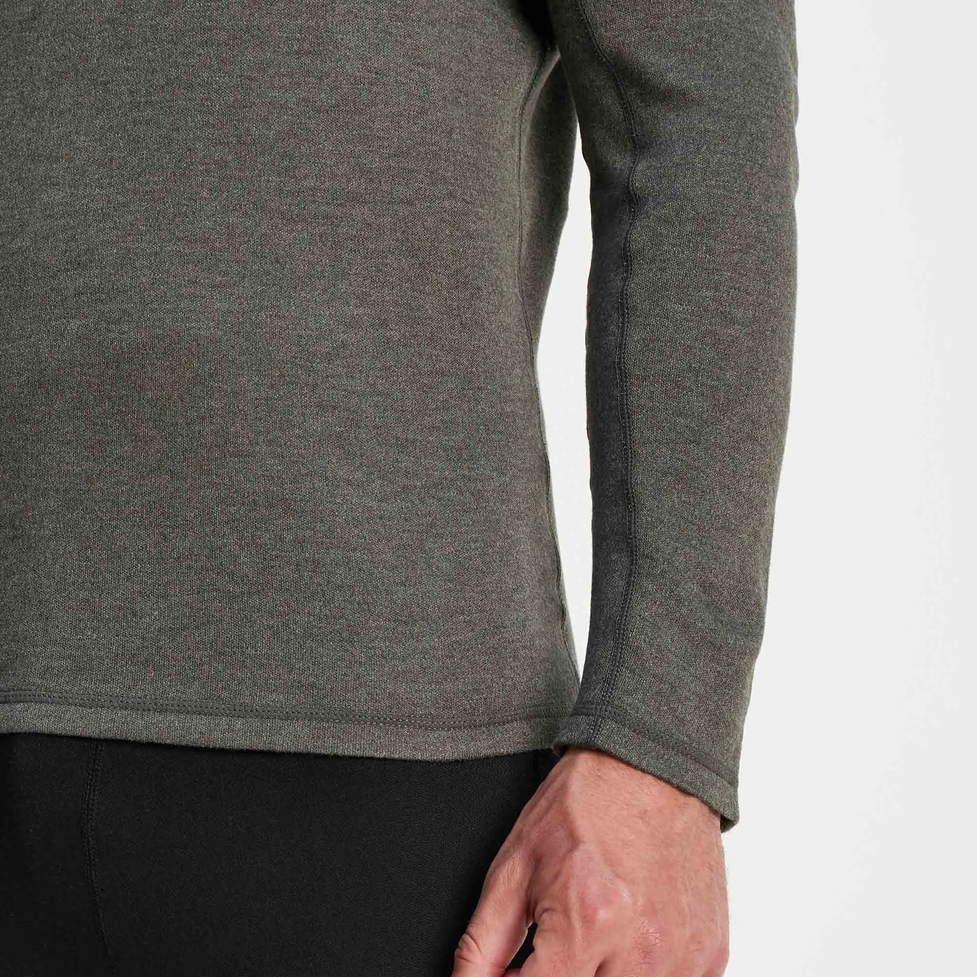 Meru Mens Cashmere Touch Base Layer Quarter Zip - Dark Grey Marl