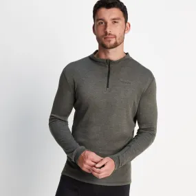 Meru Mens Cashmere Touch Base Layer Quarter Zip - Dark Grey Marl