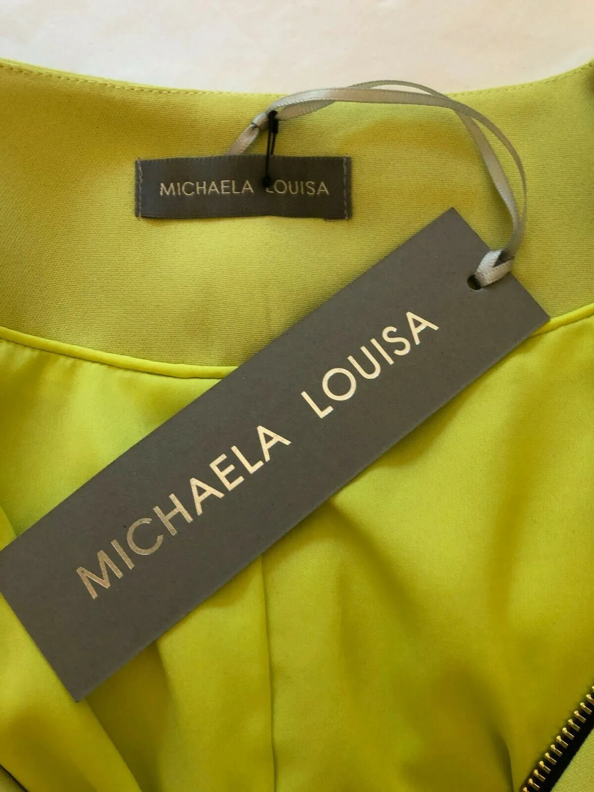 Michaela Louisa Lime Green Zip Short Jacket UK 16 US 12 EU 44 BNWT RRP £140.00