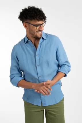 Mid Blue Linen Shirt