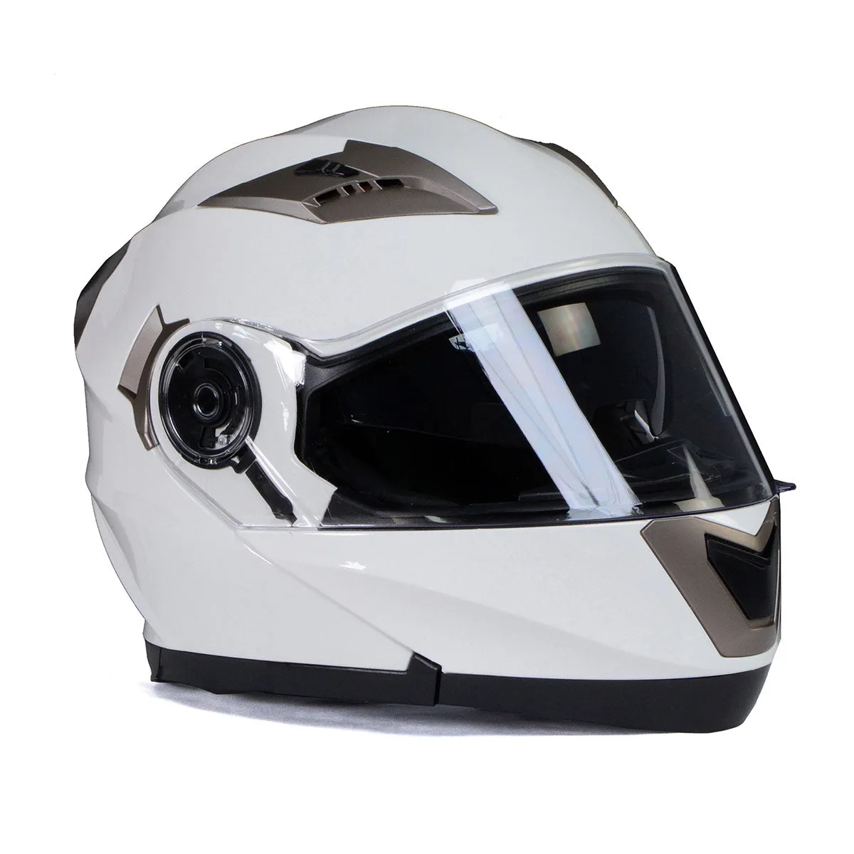 Milwaukee Helmets MPH9807DOT 'Ionized' Gloss White Modular Helmet for Men and Women Biker w/ MP7922FMSET Heated Balaclava Bundle