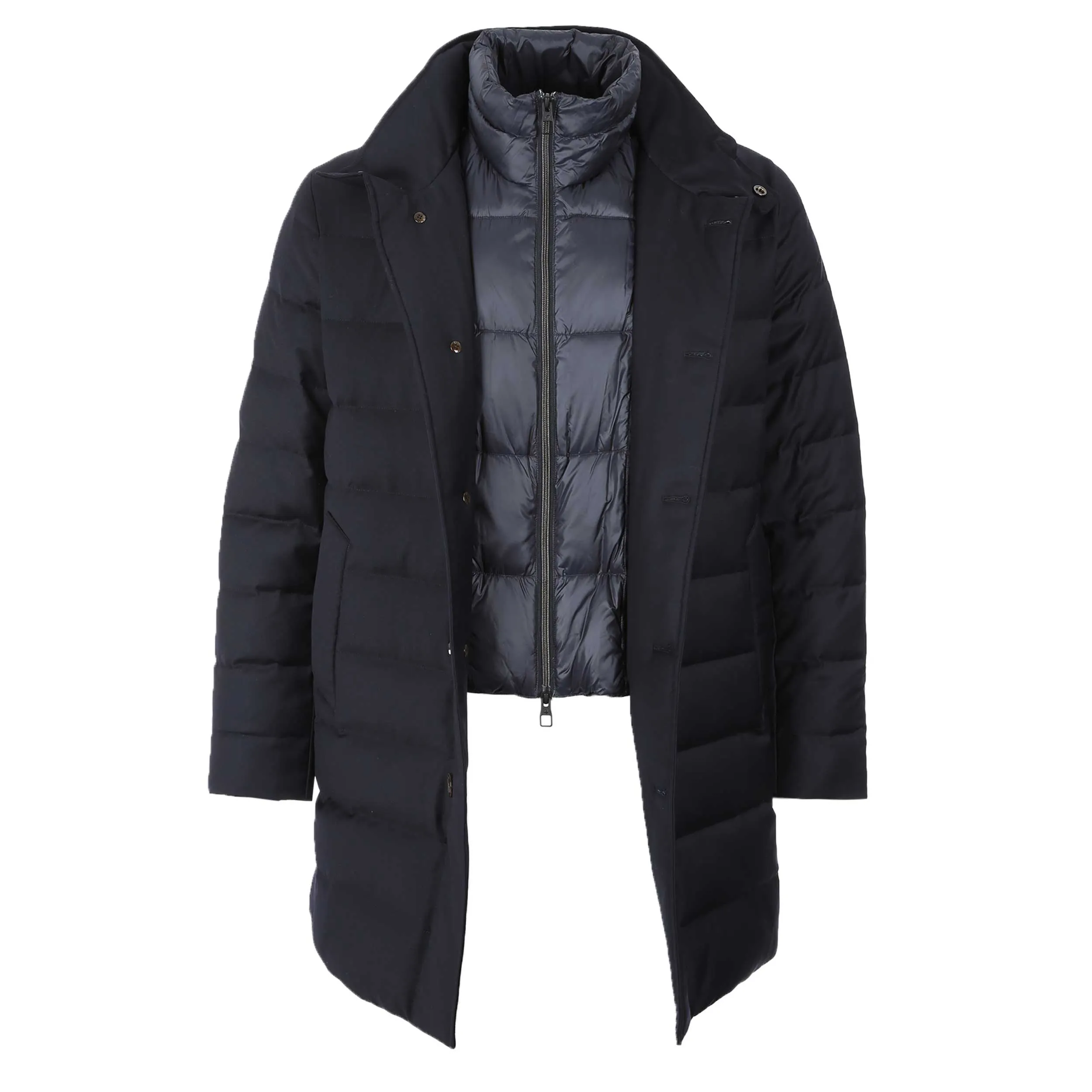 Montecore 3/4 Length Padded Jacket in Navy