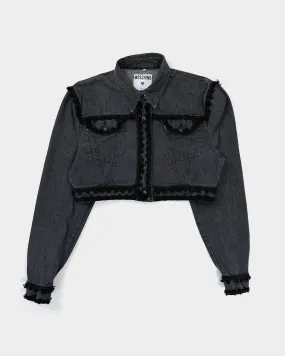 Moschino Cropped Decorated Denim Jacket 1990's