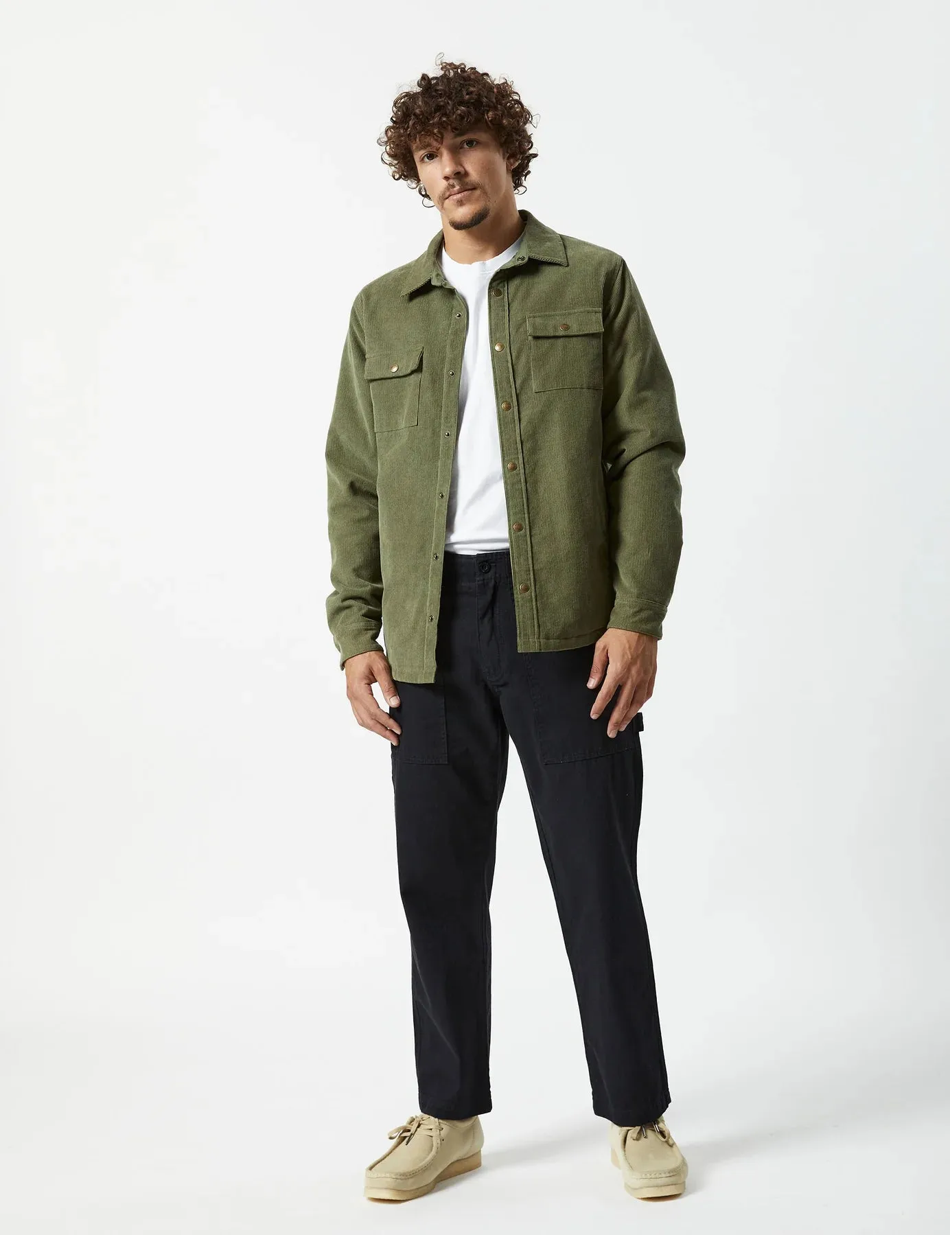 MR SIMPLE - Quilted Cord Jacket - Army