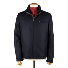 Navy Loro Piana Rain System Virgin Wool & Cashmere Jacket