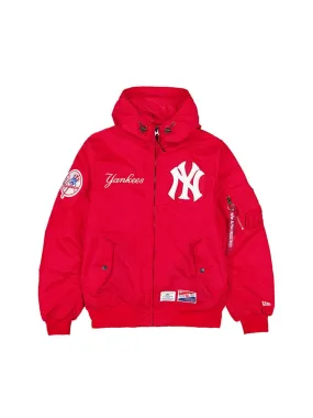 NEW YORK YANKEES X ALPHA X NEW ERA L-2B BOMBER JACKET (SPEED RED)