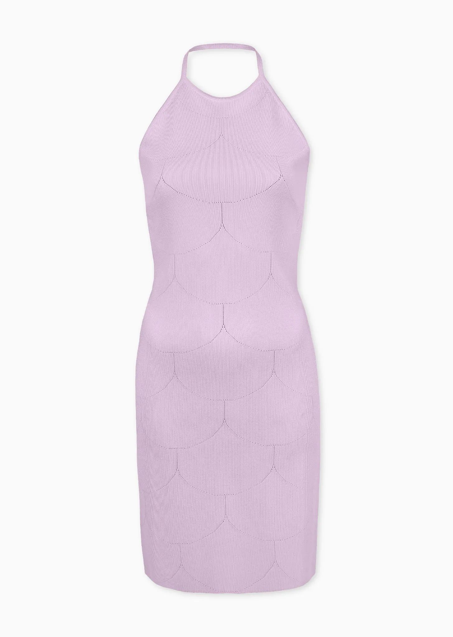 Nicola – Stretch Knit Halter Dress with Scalloped Detail