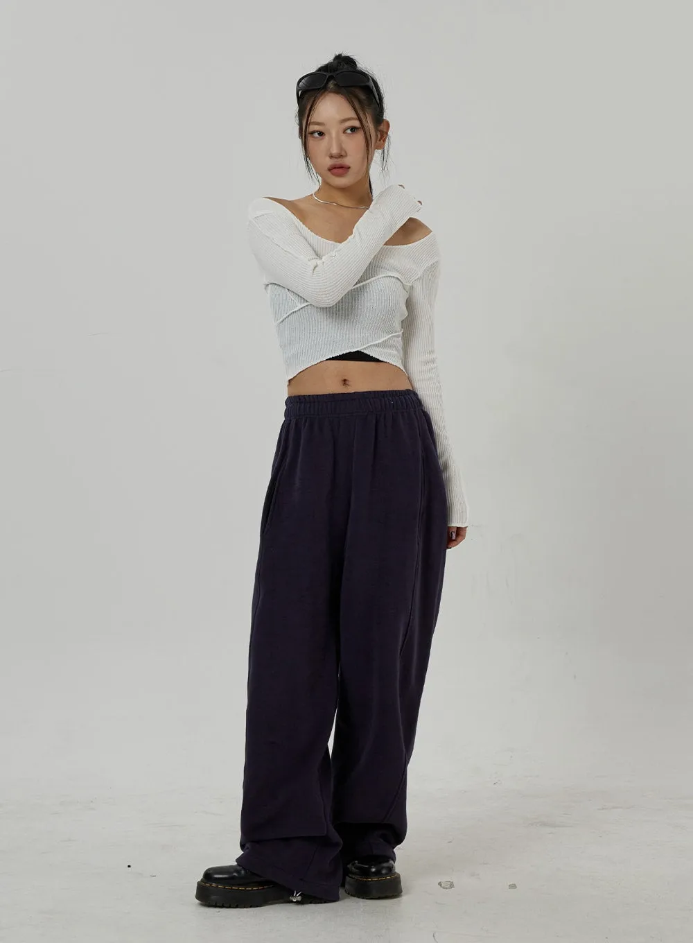 Off-Shoulder Mesh Cropped Top CD20