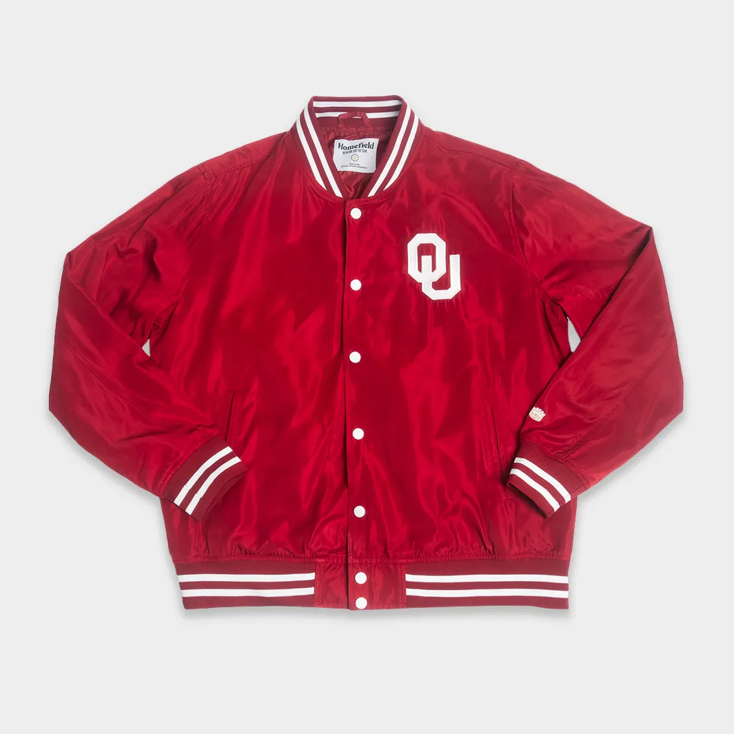 Oklahoma Sooners Vintage Script Bomber Jacket