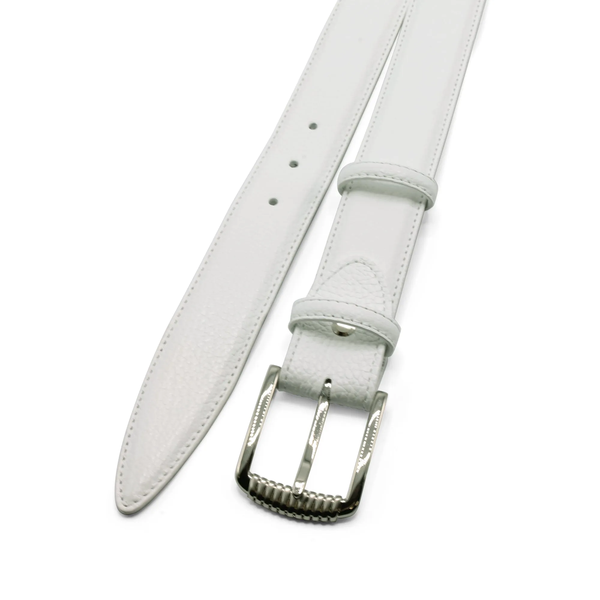 Optic White Mottled Ridge Prong Belt