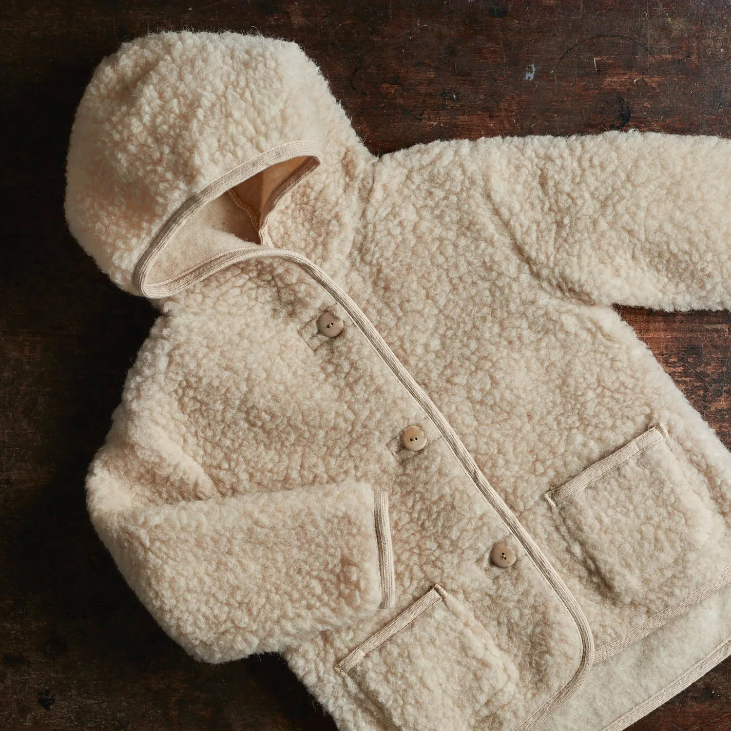 Otter Jacket - Wool Teddy Fleece - Oatmeal