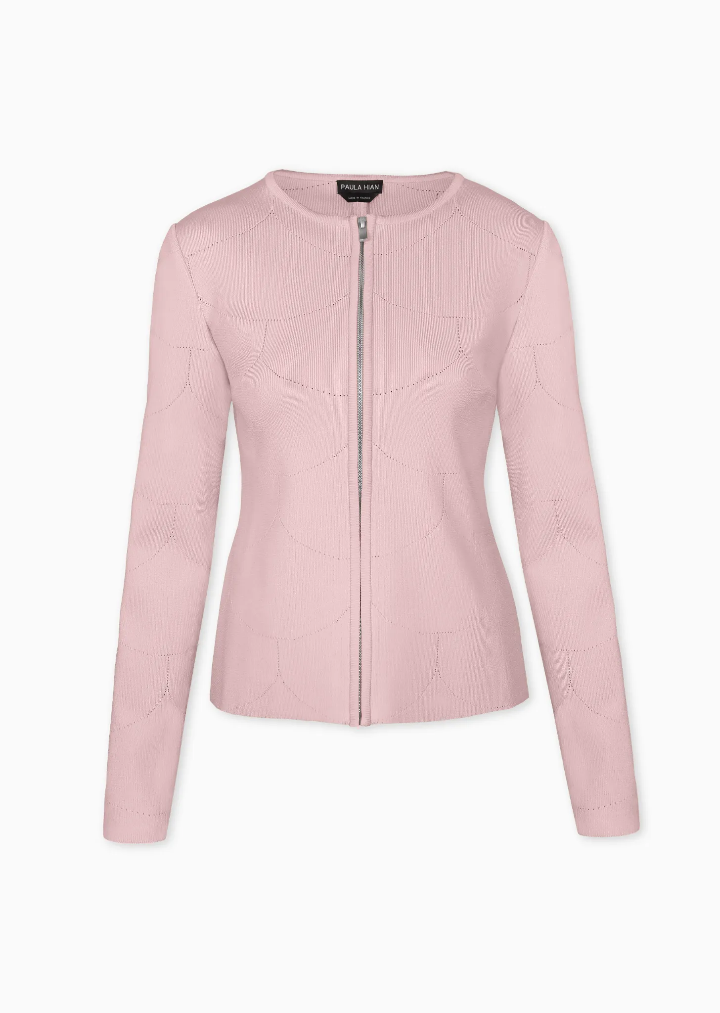 Pamela - Stretch Knit Jacket with Scalloped Detail