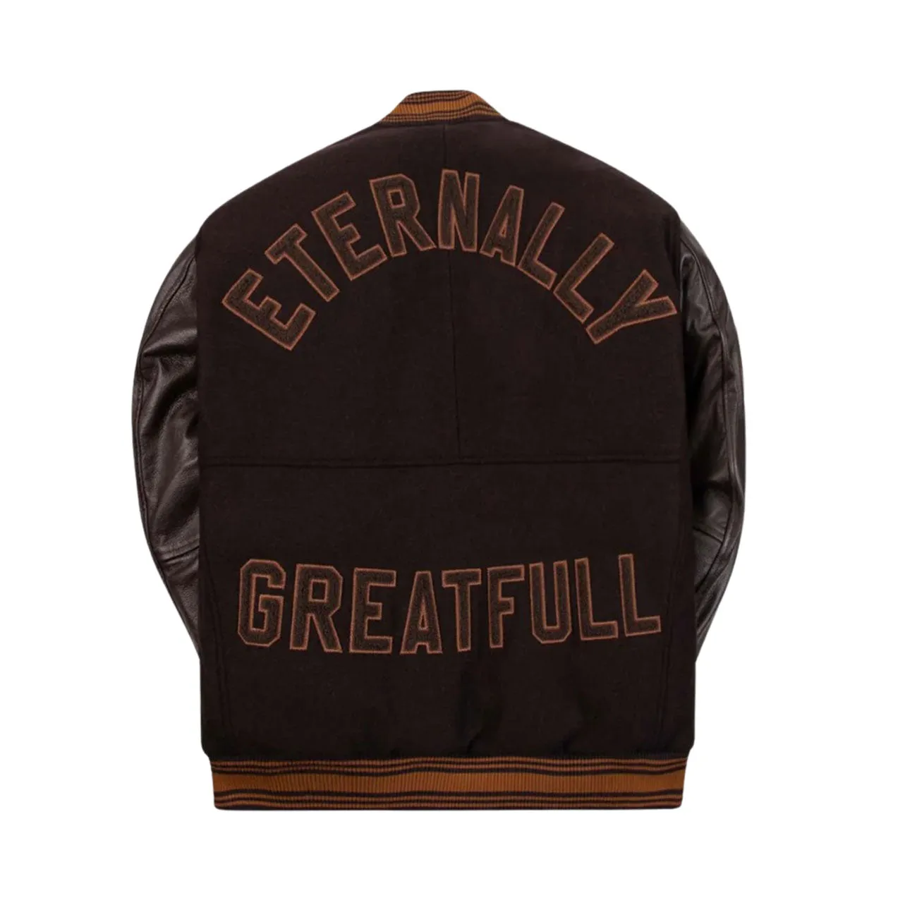 Paper Planes Varsity Bomber Jacket (Brown)