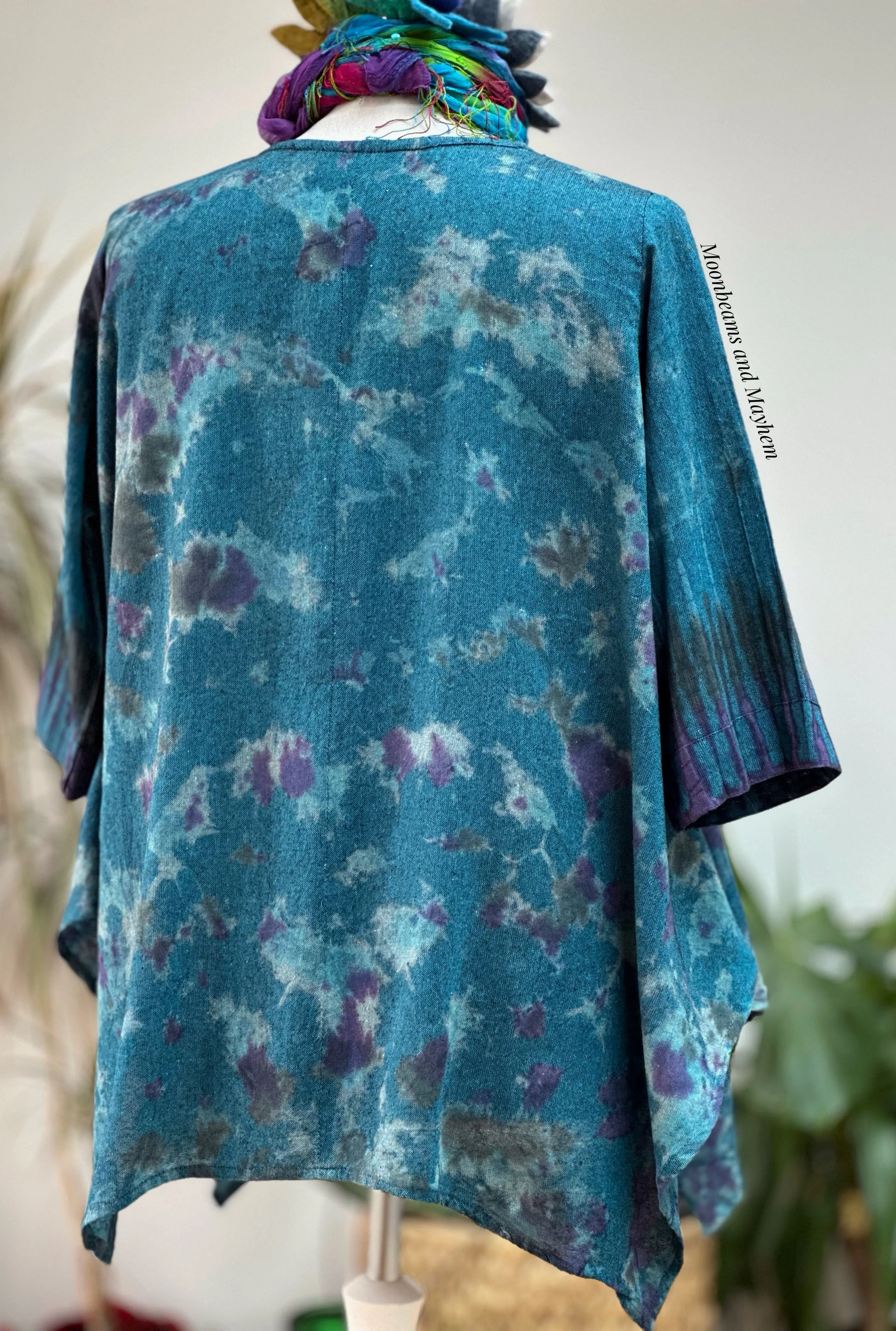 PARADISE BLUE COTTON BIRDIE SHIRT  M / L / XL