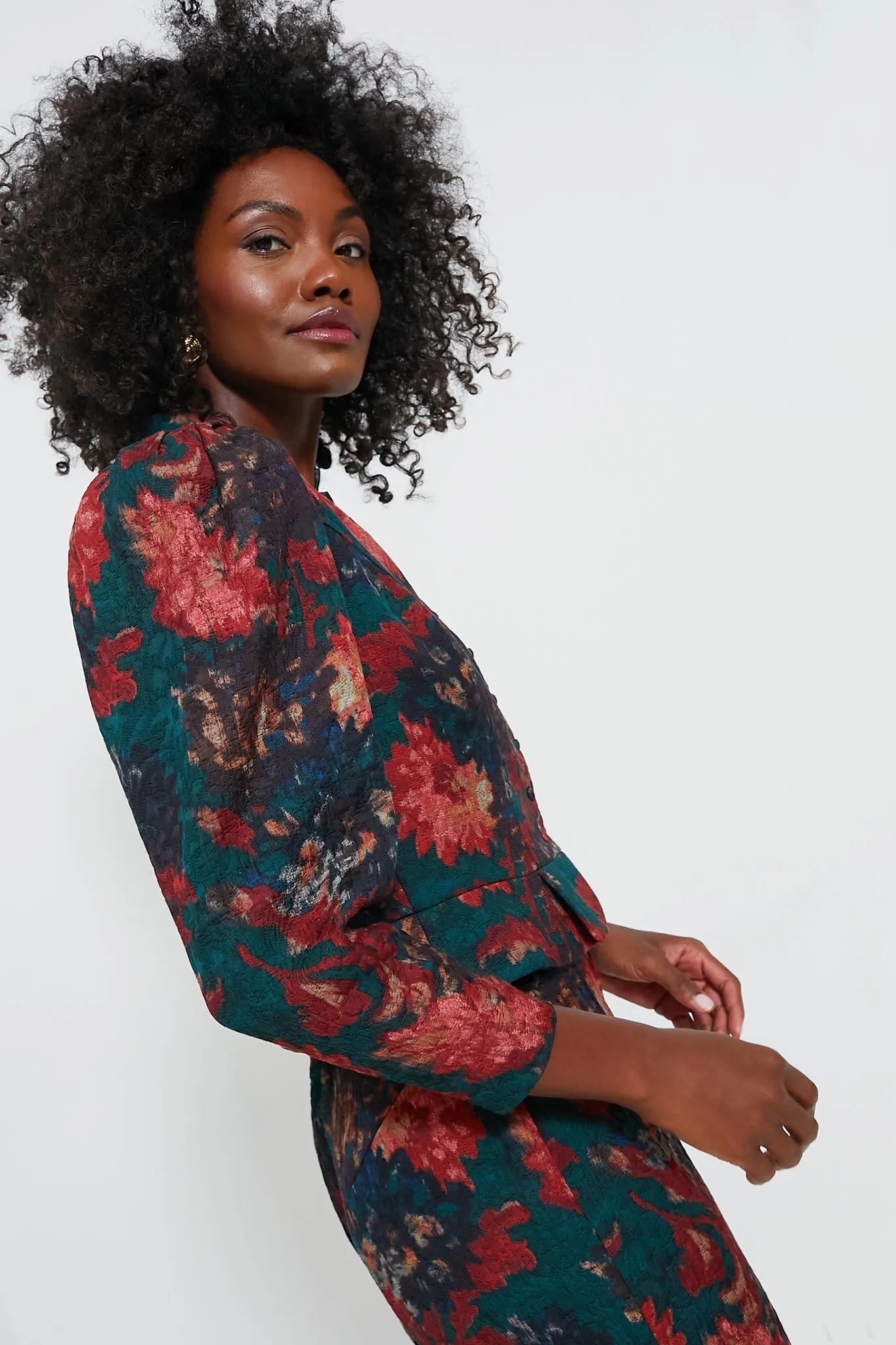 Persimmon Floral Jacquard Mirabelle Jacket