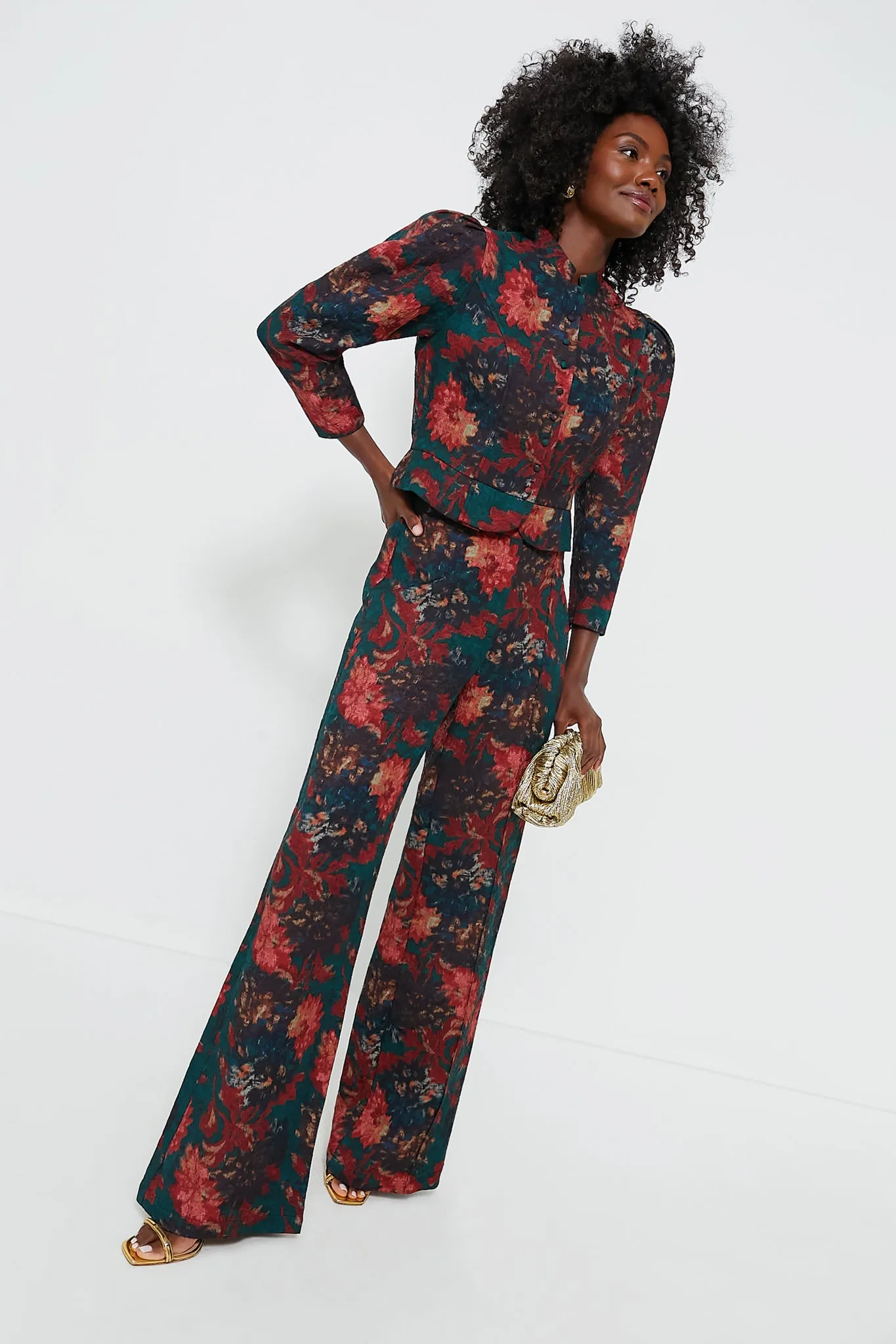 Persimmon Floral Jacquard Mirabelle Jacket