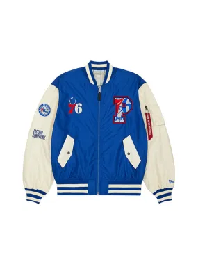 PHILADELPHIA 76ERS X ALPHA X NEW ERA L-2B BOMBER JACKET