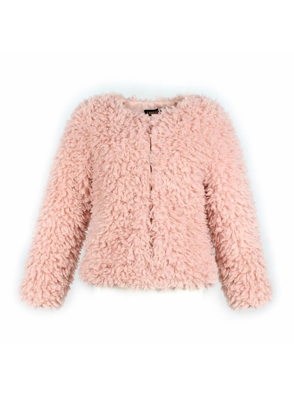 Pink Plush Short Coat Faux Fur Short Coat