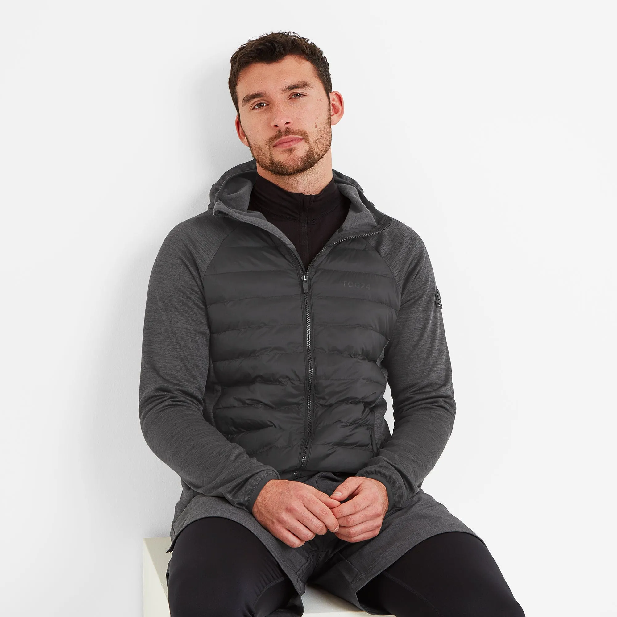 Postill Mens Insulated Hybrid Hoody - Black