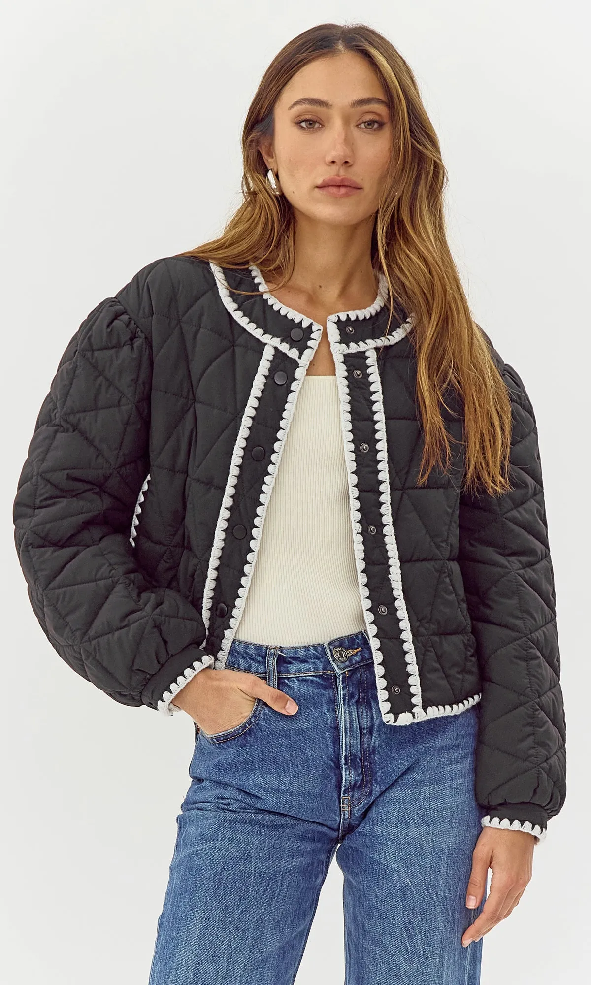 Preston Quilted Contrast Stitched Jacket