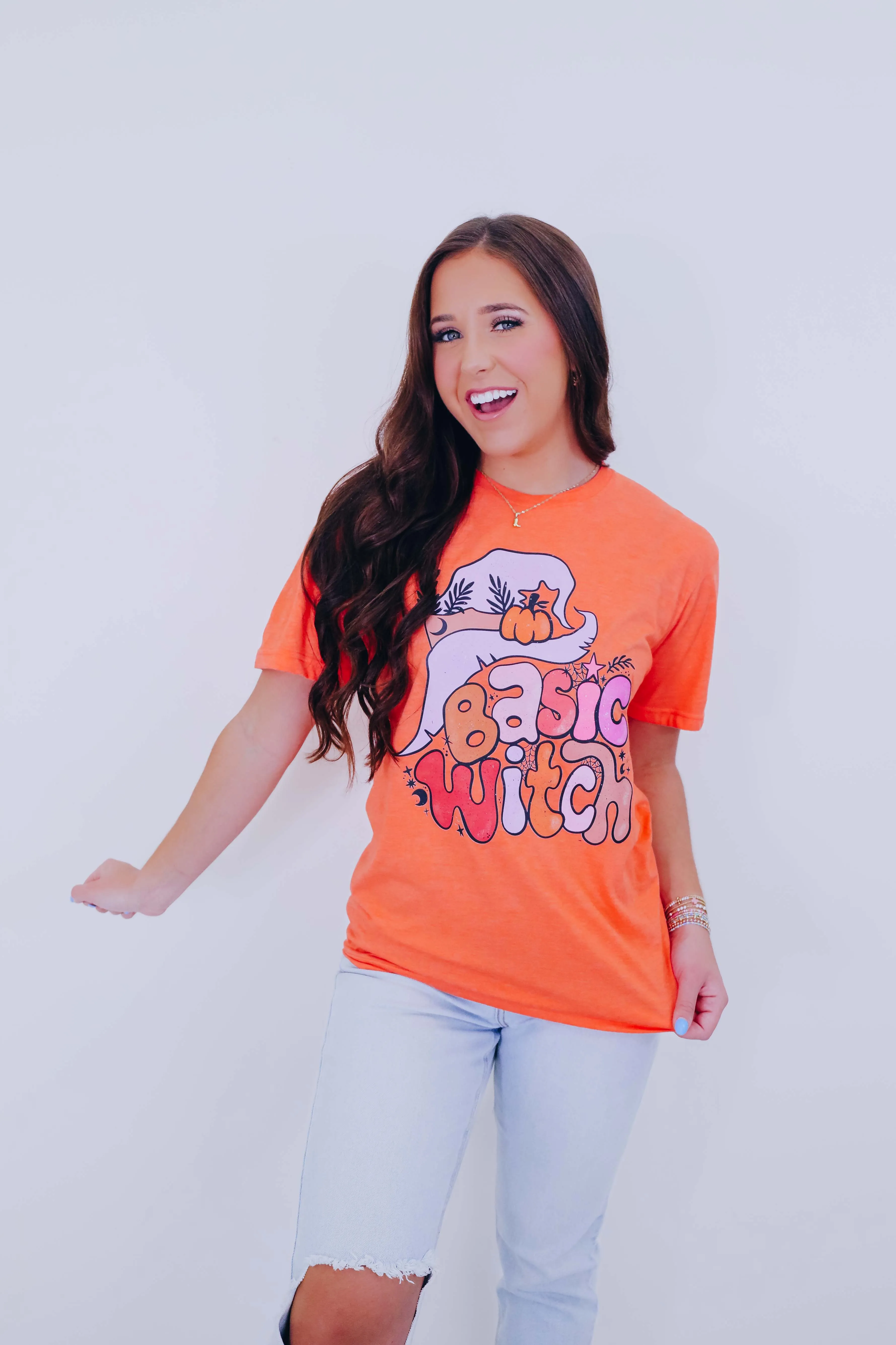 "Basic Witch" Graphic Tee S-3X - Orange