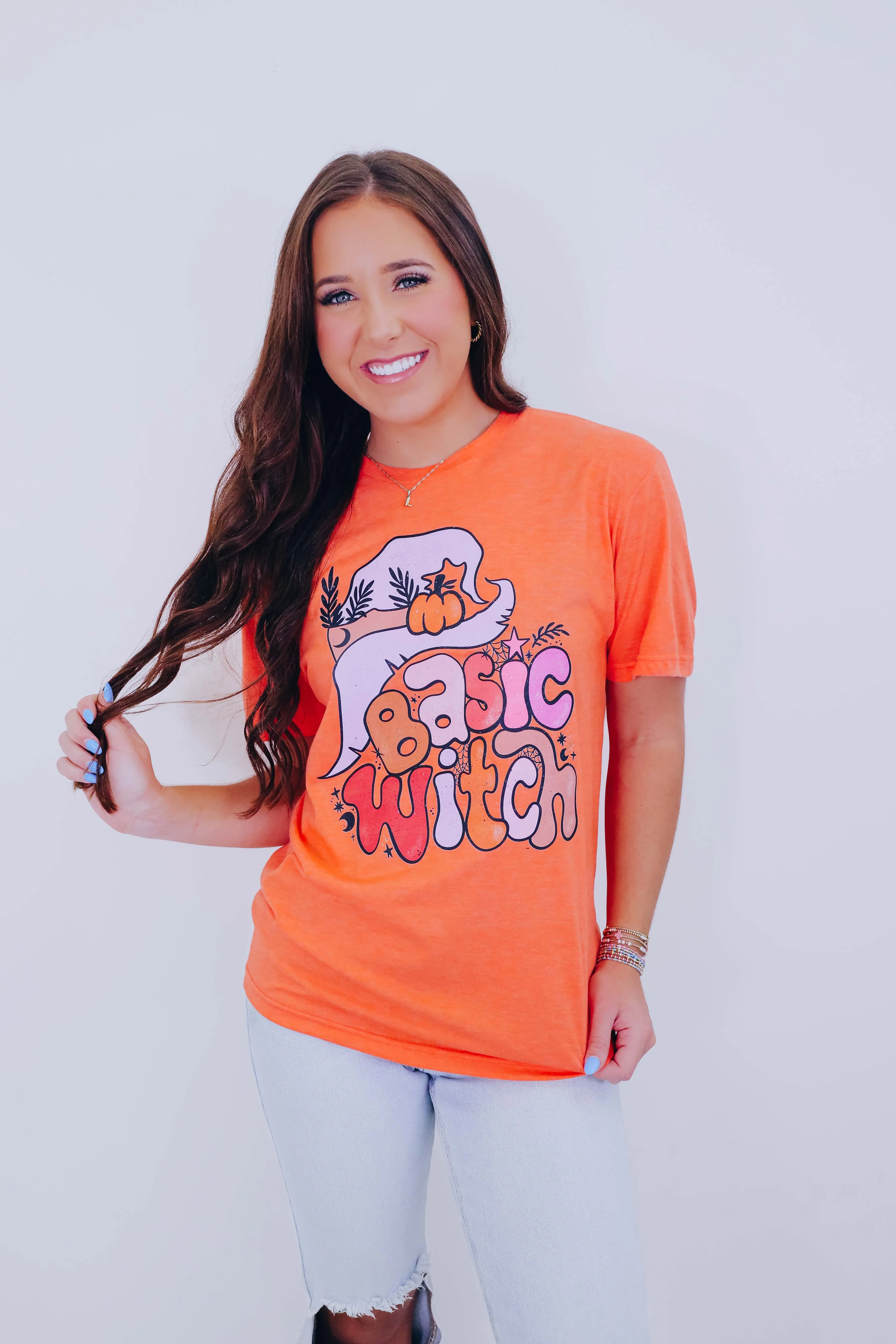 "Basic Witch" Graphic Tee S-3X - Orange