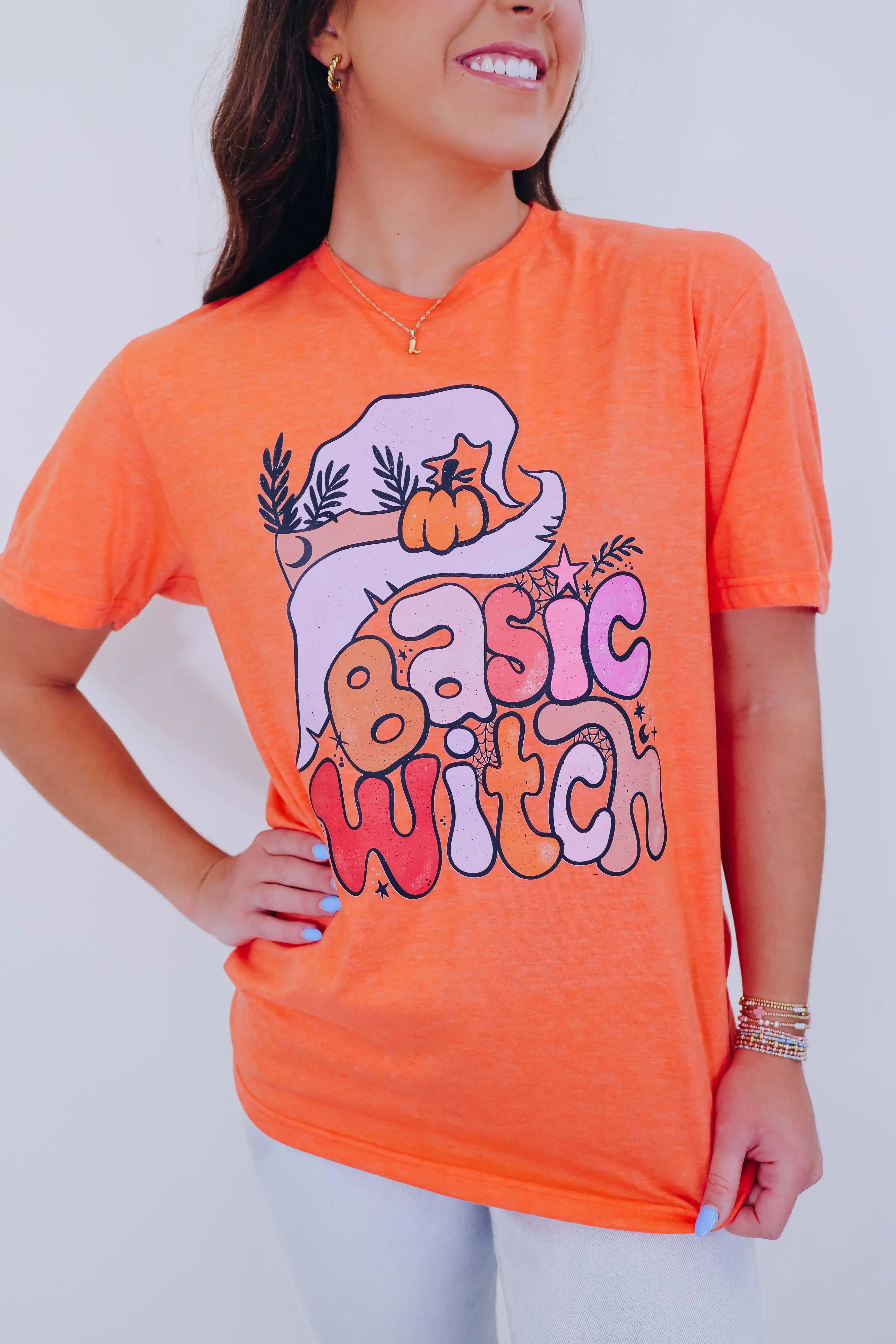 "Basic Witch" Graphic Tee S-3X - Orange