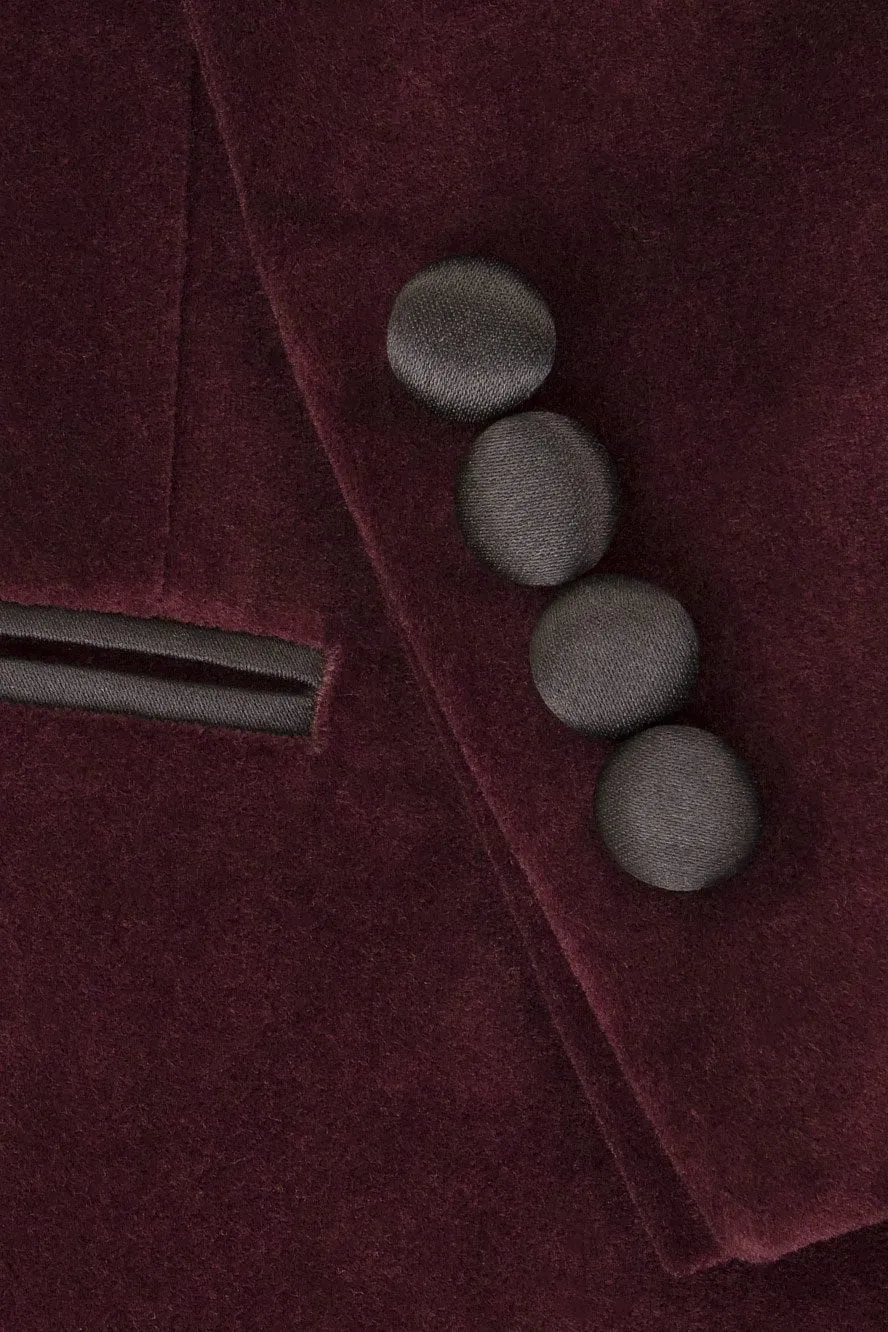 "Liam" Merlot Velvet Jacket