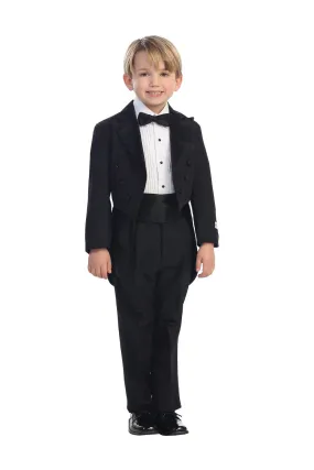 "Oliver" Kids Black Peak Tuxedo Tail (5-Piece Set)