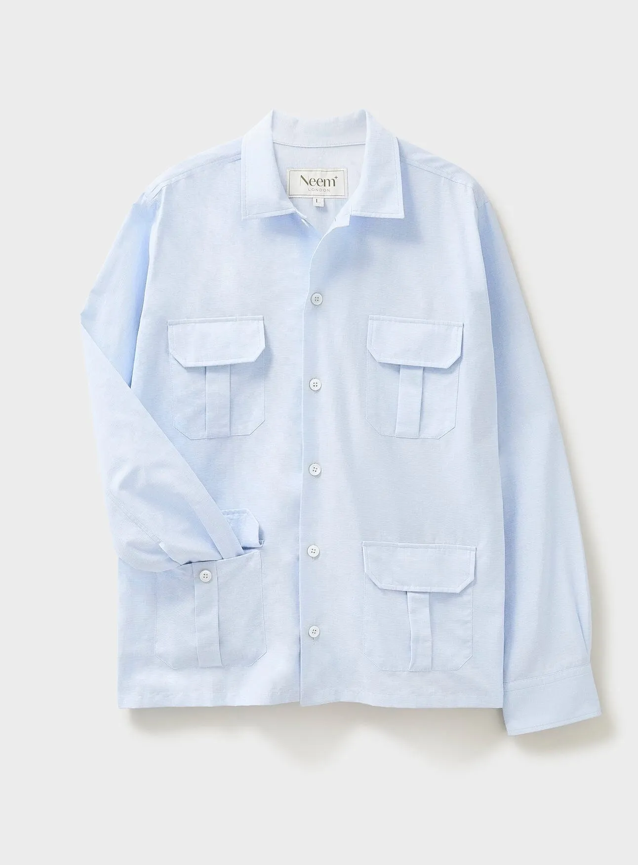 Recycled Italian Sky Fil-a-Fil Overshirt