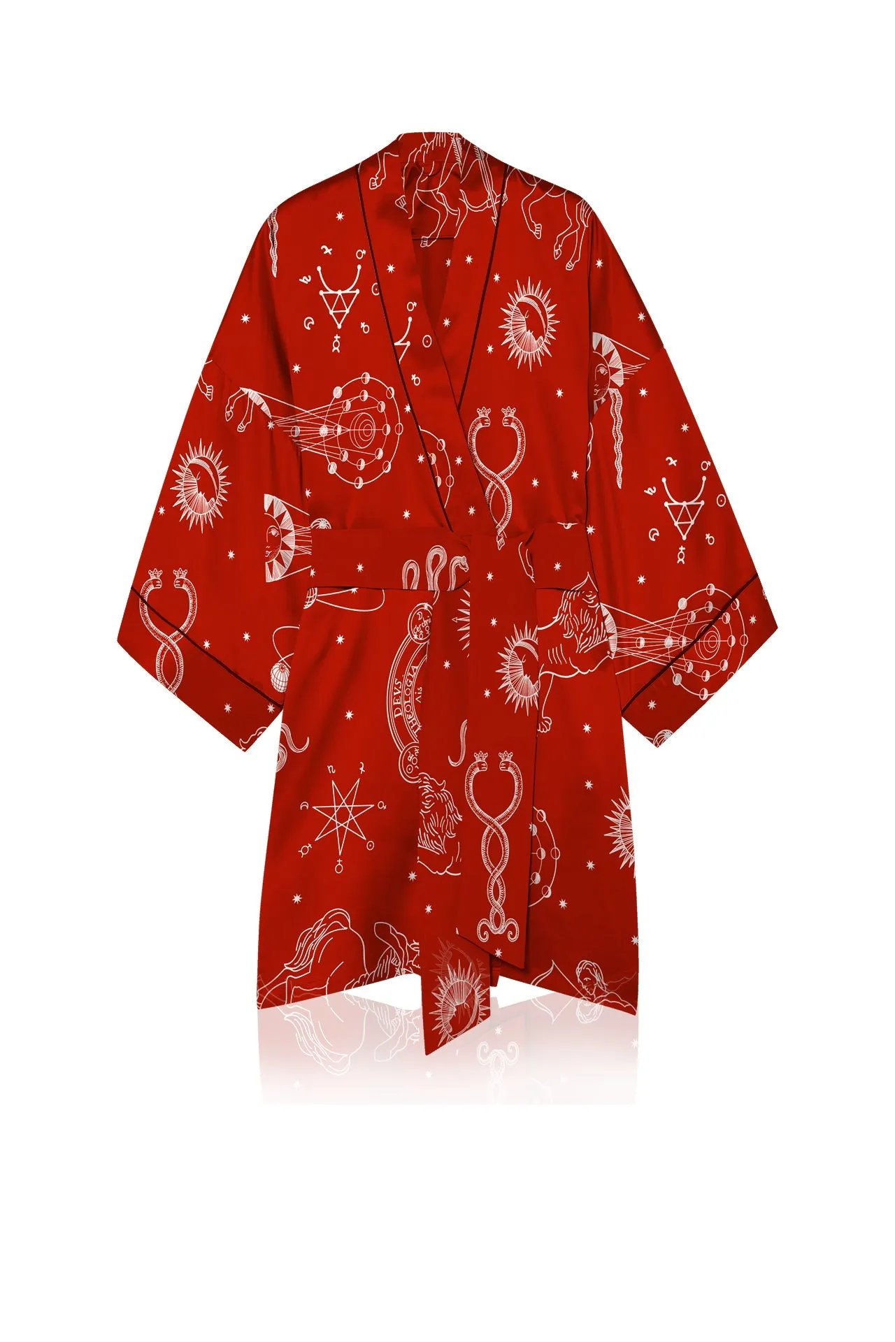 Red Short Silk Kimono