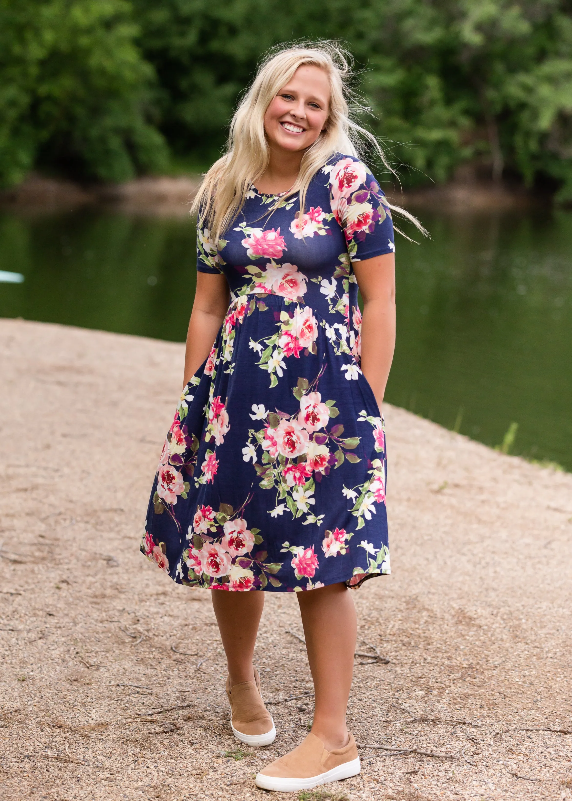 Refreshing Floral Empire Waist Midi Dress - FINAL SALE