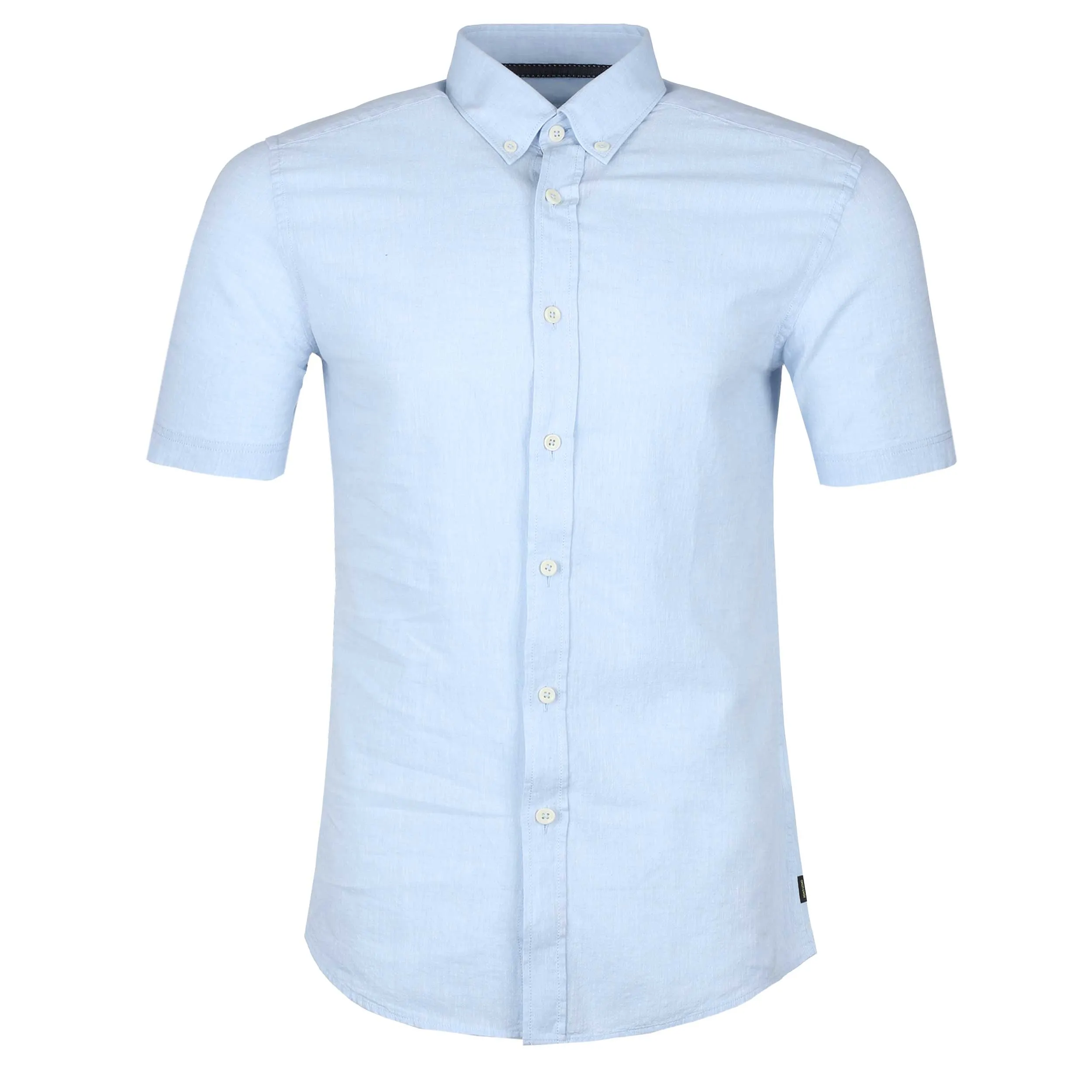 Remus Uomo Linen SS Shirt in Sky Blue